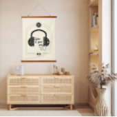 Luister naar je Soul Hoofdtelefoon Goud & Zwart Hangend Wandkleed