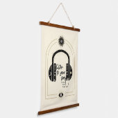 Luister naar je Soul Hoofdtelefoon Goud & Zwart Hangend Wandkleed (Gebogen)