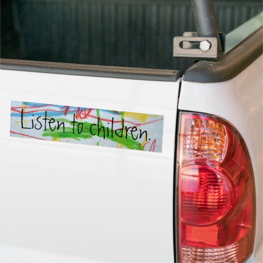 Luister naar kinderen. - Gepersonaliseerd Bumpersticker (Op Truck)