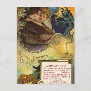 Luister naar Little One op Halloween Briefkaart