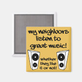 Luister naar luide muziek grappige vriend Magnet (Voorkant / Achterkant)