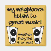 Luister naar luide muziek grappige vriend Magnet (Voorkant)