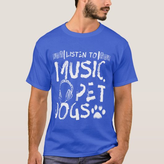 Luister naar muziek honden t-shirt (Voorkant)
