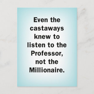 Luister naar professor Not Millionaire Briefkaart