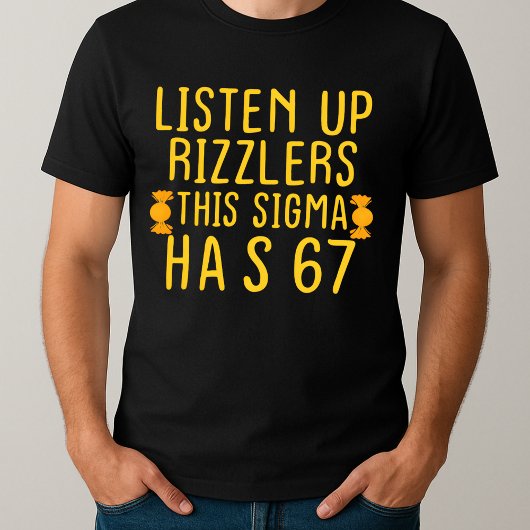 Luister naar Rizzlers Deze Sigma heeft 67 aura T-shirt