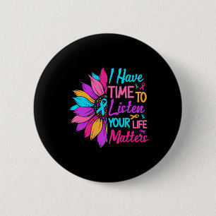 Luister naar uw levensprobleem Mentale gezondheids Ronde Button 5,7 Cm