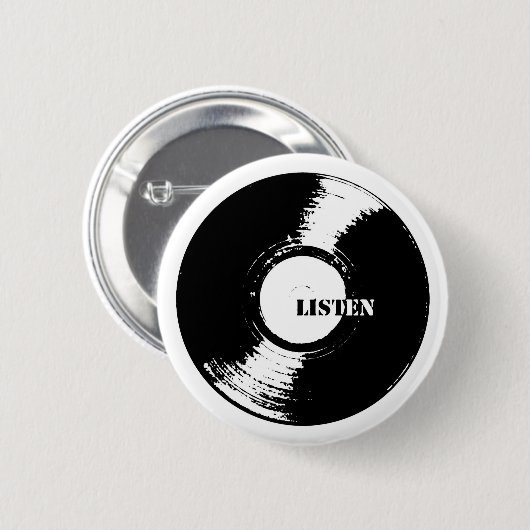 Luister naar Vinyl Button (Voorkant /achterkant)