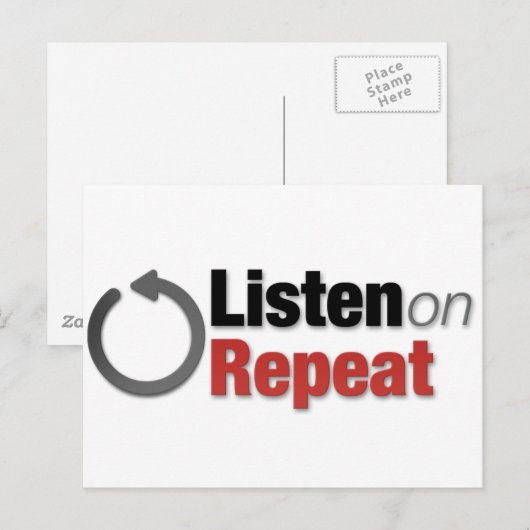 Luister op Herhalen Briefkaart (Voorkant / Achterkant)