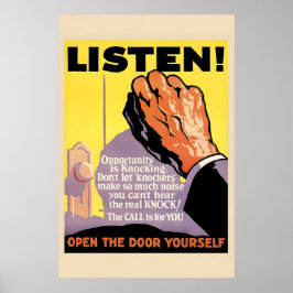 Luister! Open de deur zelf - 1929 Werk Poster