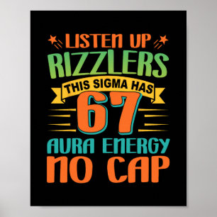 Luister Rizzlers 67 Aura Energie Zes Zeven Grappig Poster