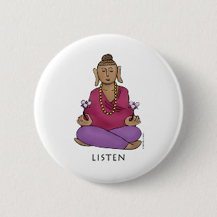 Luister Ronde Button 5,7 Cm