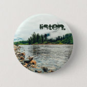 "Luister" Ronde Button 5,7 Cm (Voorkant)