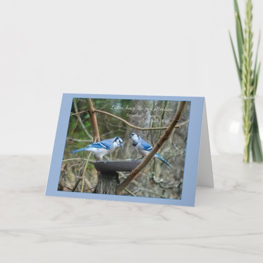 Luister Schrift kaart Jesaja met Blue Jays (Voorkant)