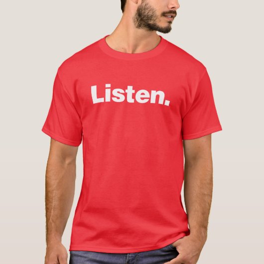 Luister T-shirt (Voorkant)
