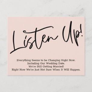 Luister! Uitgestelde huwelijksaankondiging Blush B Briefkaart