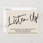 Luister! Uitgestelde huwelijksaankondiging, crème Briefkaart (Voorkant / Achterkant)