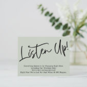 Luister! Uitgestelde huwelijksaankondiging, Sage B Briefkaart (Staand voorkant)