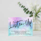 Luister! Waterverf stelt Briefkaart bruiloft uit (Staand voorkant)