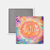 Luister Whimsical Trendy Inspirerend Magneet (Voorkant / Achterkant)