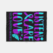 Luister Zorg Liefde Gelukkige Zelfmoord Preventie  Fleece Deken (Voorkant (Horizontaal))