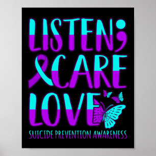 Luister Zorg Liefde Gelukkige Zelfmoord Preventie  Poster