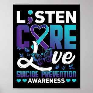 Luister Zorg Liefde Preventie van Zelfmoord Dag Poster
