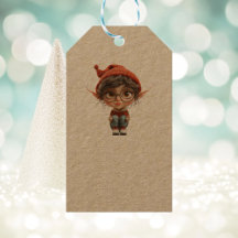 Luisteren Meisje Kerst Elf Kraft Gift Labels