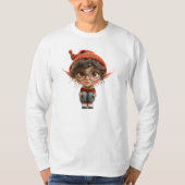 Luisteren Meisje Kerst Elf Mannen T-shirt (Voorkant)