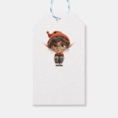 Luisteren Meisje Kerst Elf Witte Gift Labels Cadeaulabel (Voorkant)