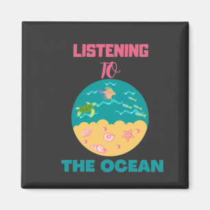 luisteren naar de oceaan en ontspannen magneet