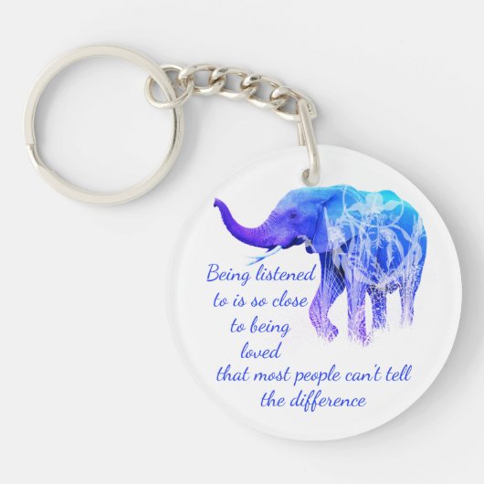 Luisteren naar dezelfde liefde als Elephant Animal Sleutelhanger (Voorkant)