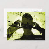 Luisteren naar muziek briefkaart (Voorkant / Achterkant)