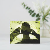 Luisteren naar muziek briefkaart (Staand voorkant)