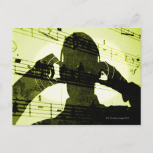 Luisteren naar muziek briefkaart