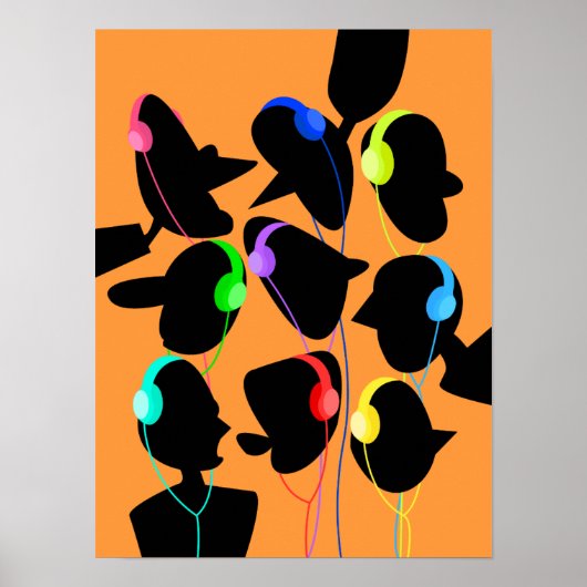 Luisteren naar muziek Poster (Voorkant)