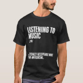 Luisteren naar muziekdefinitie voor introverte men t-shirt (Voorkant)