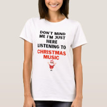 Luisteren naar T-shirt met kerstmuziek