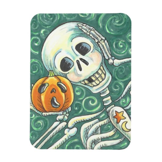 LUISTEREN NAAR UW PUMPKIN, HALLOEEN SKELLY MAGNET MAGNEET (Verticaal)