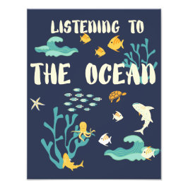 Luisterend naar de oceaan, de Dag van de Aarde, Foto Afdruk