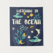 Luisterend naar de oceaan, de Dag van de Aarde, Wandkleed (Voorkant)