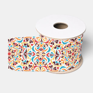 Luisterrijke luxe ivoorkleurige bloemrijke stijlra grosgrain lint