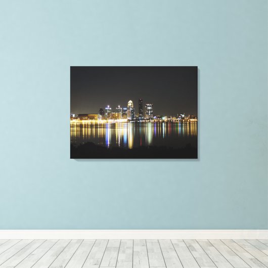 Luisville skyline canvas (Insitu (Houten vloer))