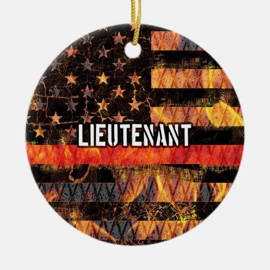 Luitenant-brandweerschip Keramisch Ornament (Voorkant)