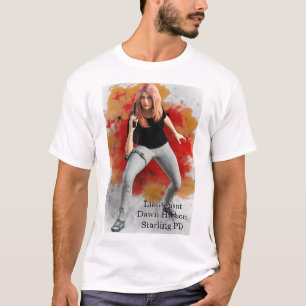 Luitenant Dawn Hudson vuur achtergrond T-shirt
