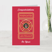 Luitenant Firefighter's Promotion Kaart (Voorkant)
