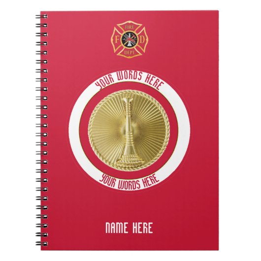 Luitenant Fireman 2 Bugle Custom Notitieboek (Voorkant)