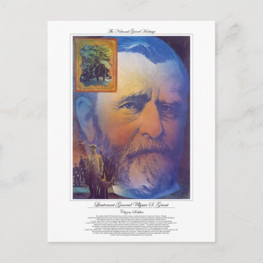 Luitenant-generaal Ulysses Grant Citizen Soldaat Briefkaart (Voorkant)