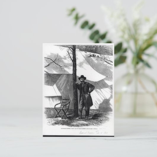 Luitenant-generaal Ulysses S.Grant Briefkaart (Staand voorkant)