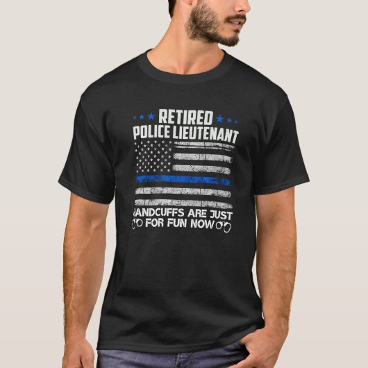 Luitenant-handboeien van de politie in ruste voor t-shirt (Voorkant)