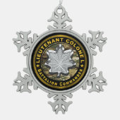 Luitenant-Kolonel Bataljonscommandant Tin Sneeuwvlok Ornament (Voorkant)